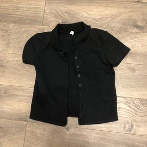 never been worn black button up shirt